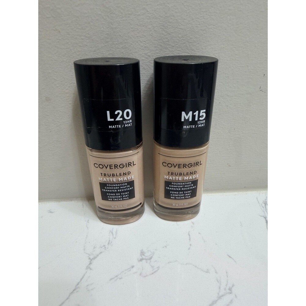 Covergirl Trublend Matte Made Foundation Bundle 2ct L20 M15 12HR Matte